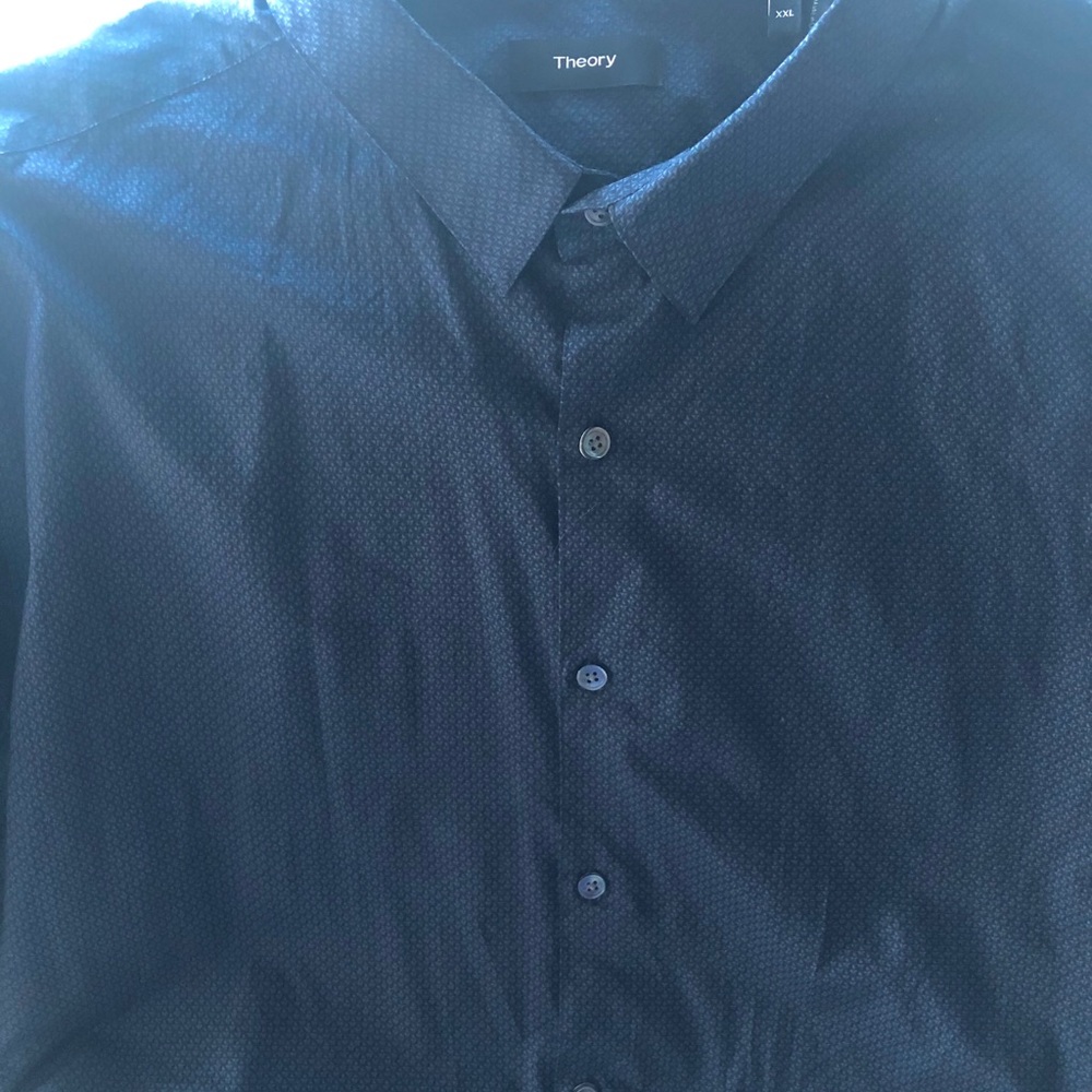 Theory Midnight Blue Fleck Sport Shirt. NWOT. - Picture 4 of 5